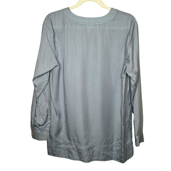 J. Jill Chambray Shirt Blue Rain Lace up Neckline Size Medium NWT - Picture 6 of 9